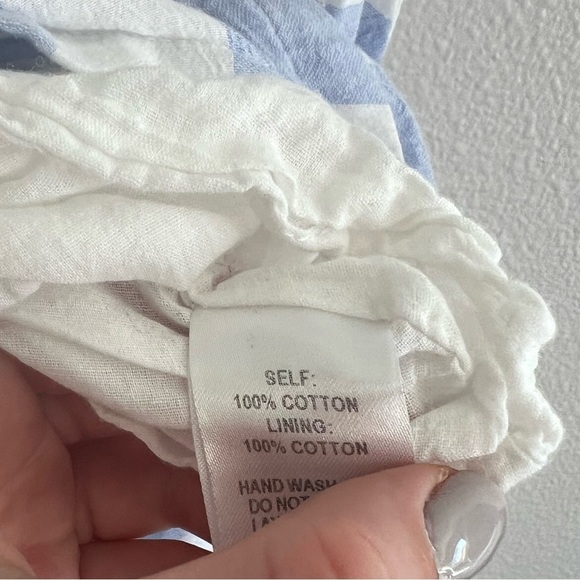 Lulus Off the Shoulder Transatlantic Voyage Blue Ivory Striped Midi Dress M - Picture 11 of 12